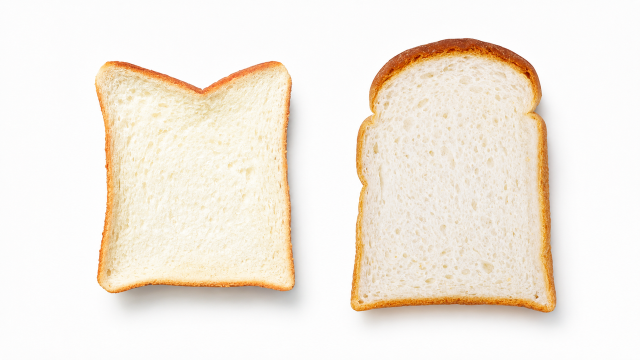 食パン「右と左」しっとりしているのはどっち？角型と山型の意外な違いとは