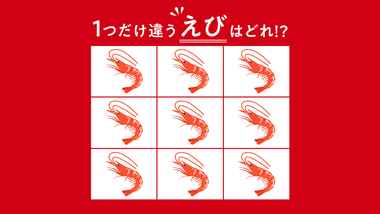 【クイズ】1つだけ違う“えび”はどれ？すぐに分かったらすごい正解は…