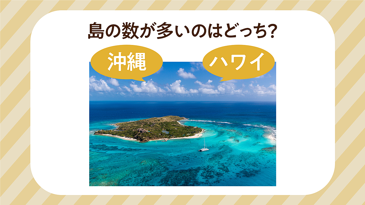 “沖縄”と“ハワイ”島の数が多いのはどっち？人気の観光地対決！気になる正解は…