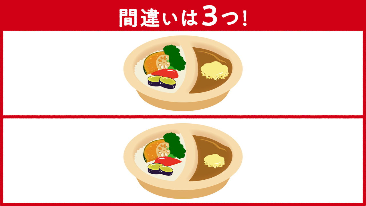 【間違い探し】“カレー”に隠れた答えは全部で3つ！分かったらスゴい正解は…