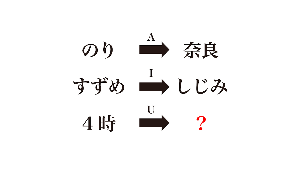 【クイズ】「？」に入る食べ物はなに？アルファベットに注目！気になる正解は…