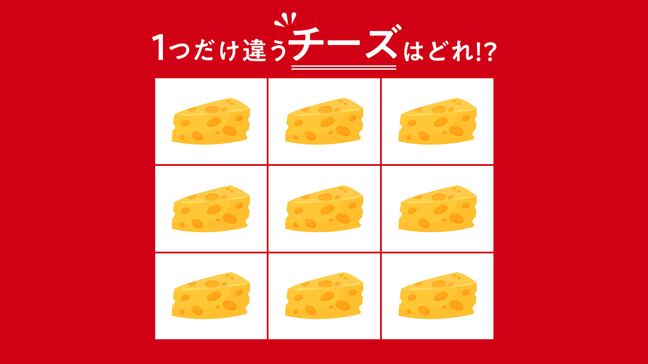 【クイズ】1つだけ違う“チーズ”はどれ？すぐに分かったらすごい！正解に…「そこか！」