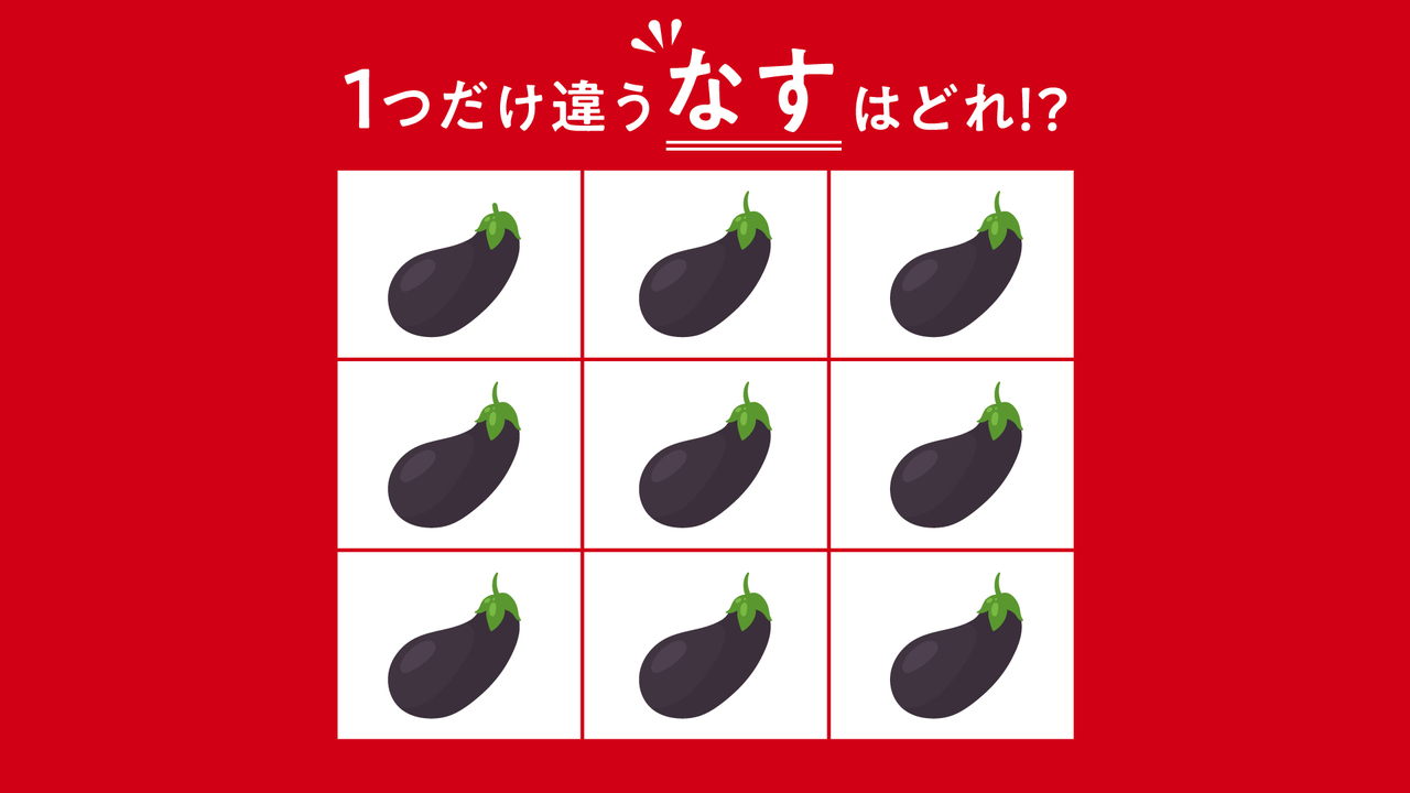 【クイズ】1つだけ違う“なす”はどれ？気になる正解に…「見つけた！」