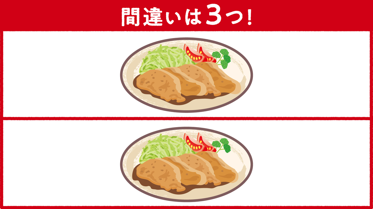 【間違い探し】“しょうが焼き”に隠れた答えは全部で3つ!すべて分かったらスゴい正解に…「むずっ!」
