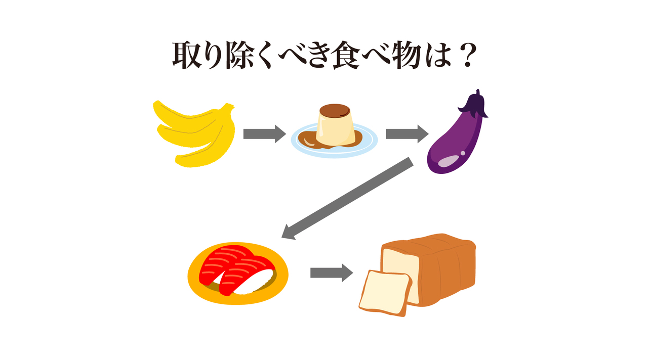 【謎解きクイズ】取り除くべき食べ物はどれ？声に出して読めばわかる！正解は…