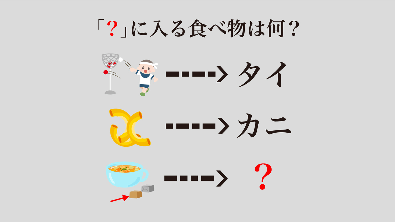 【クイズ】「？」に入る食べ物はなに？答えにちなんだレシピもご紹介！気になる正解は…