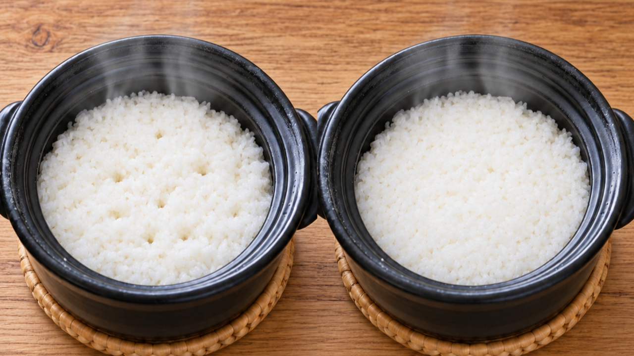 ごはん「右、左」どっちが上手に炊けた？穴の有無で分かる正解は…