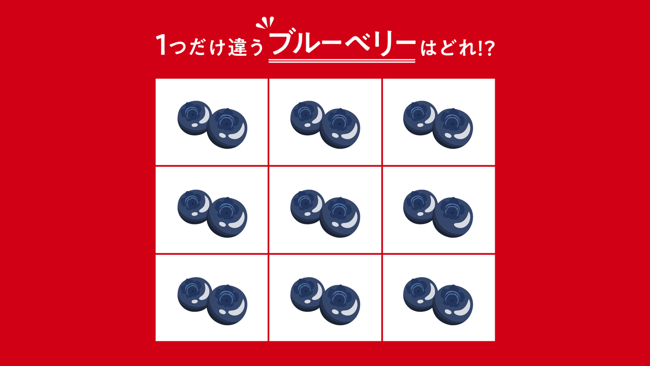 【クイズ】1つだけ違う「ブルーベリー」はどれ？すぐに分かったらすごい正解は…