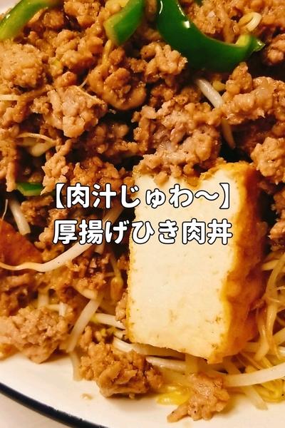 【肉汁じゅわ～】厚揚げひき肉丼