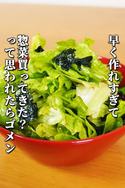 スピード副菜！レタスと海苔のとまらんサラダ