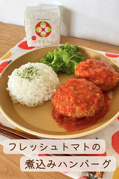 フレッシュトマトの煮込みハンバーグ