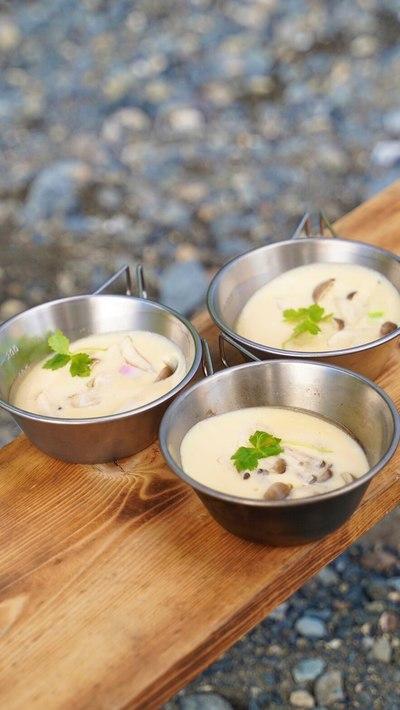 キャンプで茶碗蒸し！？
