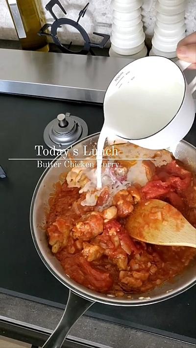 トマトバターチキンカレー作りました♡