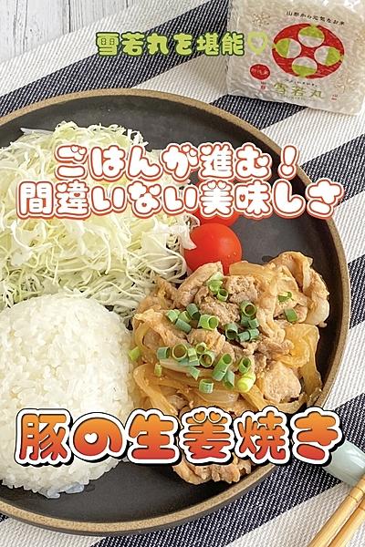 雪若丸と楽しもう♪ごはんが進む♡豚こまの生姜焼き