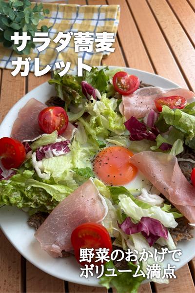茹で蕎麦で作る！野菜たっぷりサラダ蕎麦ガレット