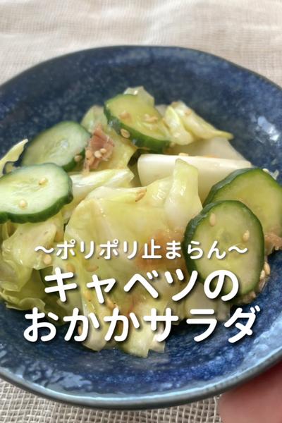 \ポリポリ止まらん♡/
【キャベツのおかかサラダ】