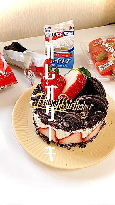 材料6つ！！簡単オレオケーキ🍓