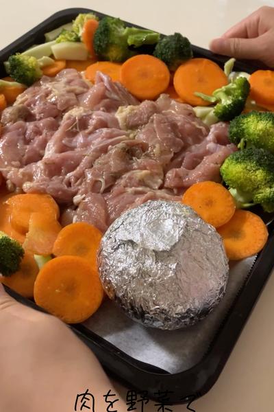 同時調理！鶏もも肉のハーブ焼きと野菜のグリル💖🫶