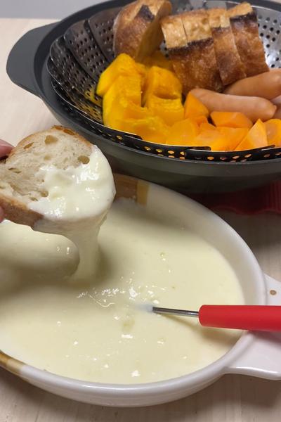 レンチン！チーズフォンデュ🫕