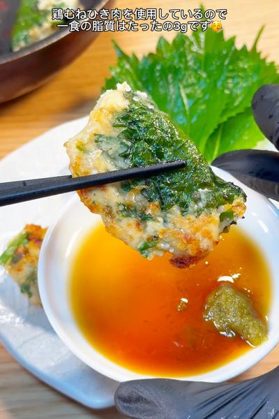 低糖質＆高タンパク😋プルプル鶏むね大葉ギョウザ🥟 