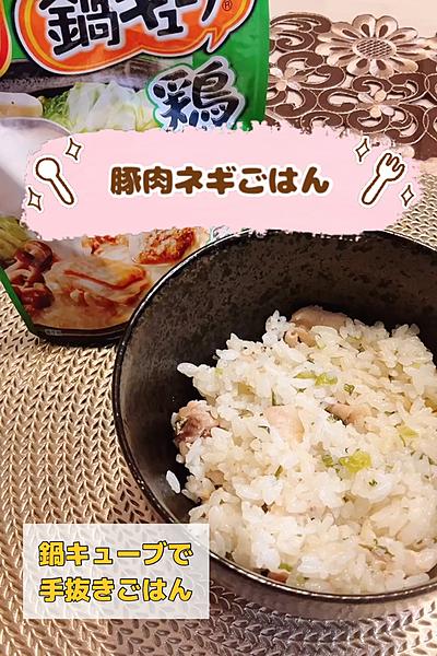 鍋キューブで手抜きごはん♪豚肉ネギごはん