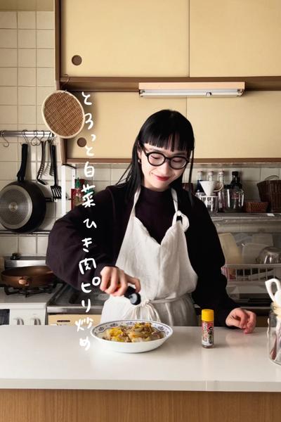 とろっと白菜ひき肉ピリ炒め🦭🍳