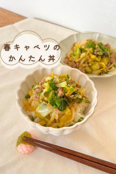 春キャベツのかんたん丼