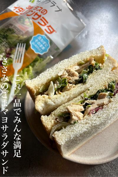これ1品でみんな満足ささみのごまマヨサラダサンド