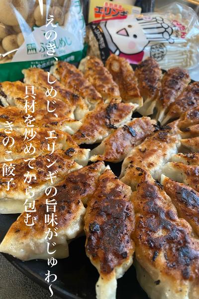 えのき、しめじ、エリンギの旨味がじゅわ～きのこ餃子