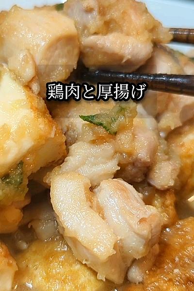 鶏もも肉と厚揚げの梅おろし煮込み