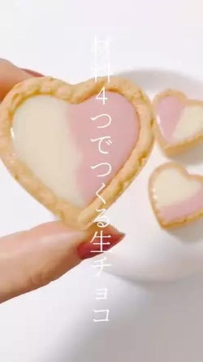 材料4つ！2色の生チョコタルト