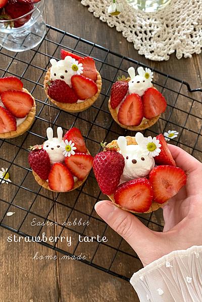 うさぎの苺タルト🐇イースターレシピ🥚🍽