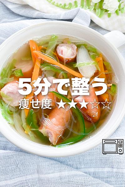 5分で作れる‼︎レンジで洋風春雨スープ✨
