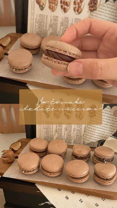 ‎𓊆 ショコラマカロンレシピ&解説動画ˊ˗𓊇