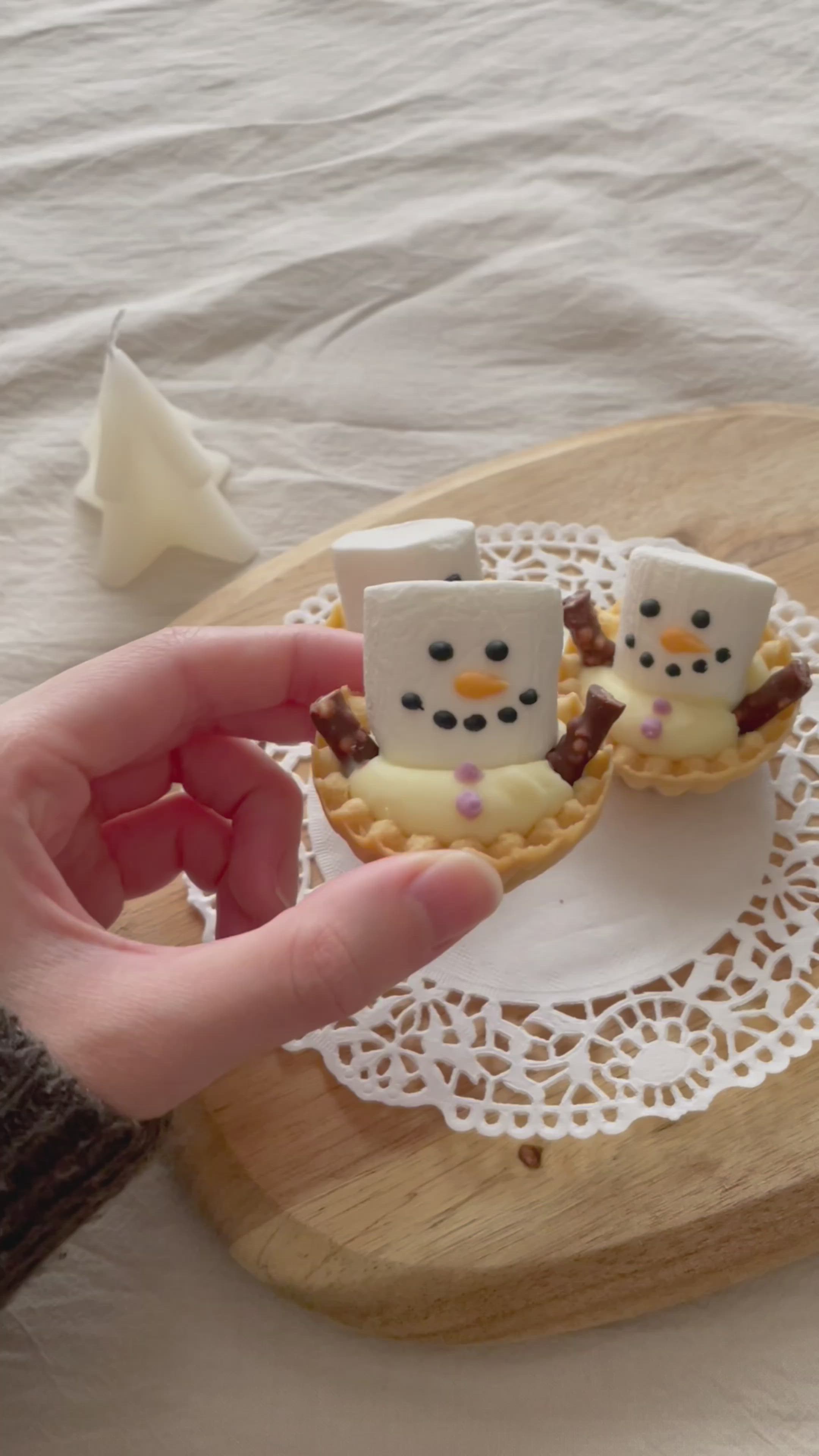 簡単】雪だるまの生チョコタルト⛄️ by 𝑚𝑖𝑘𝑎_ℎ𝑜𝑚𝑒𝑐𝑎𝑓𝑒