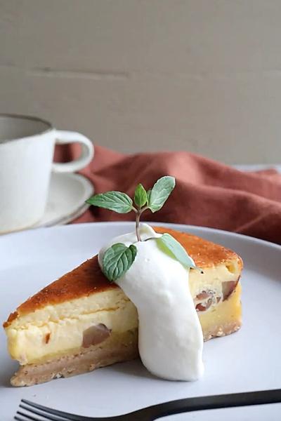 スイートポテトと栗のチーズケーキ By Ayumi クラシル