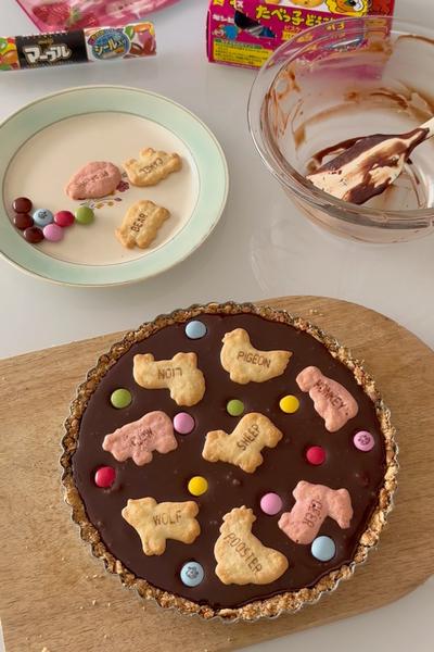 材料4つオーブンなし生チョコタルト🧸💕