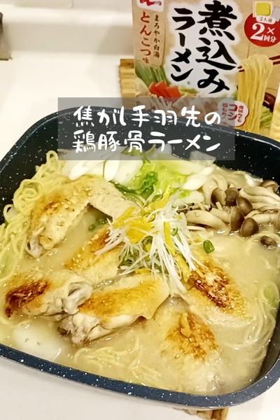 焦がし手羽先の鶏豚骨ラーメン🍲