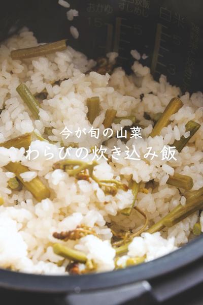 5分！今が旬の山菜【わらびの炊き込み飯】