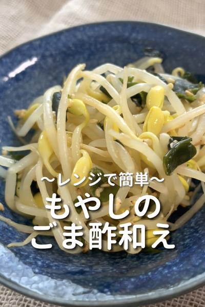 \レンジで簡単♡/
【もやしのごま酢和え】