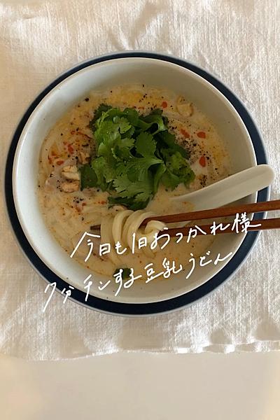レンジでピリ辛豆乳うどん