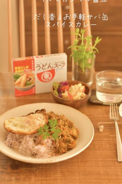 だし香るお手軽サバ缶スパイスカレー🐟