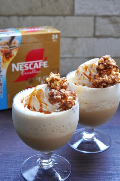 食感が楽しい【キャラメルポップコーンフラッペ】🍿