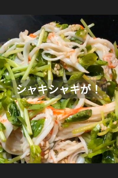 豆苗とカニカマのだしうまサラダの作り方