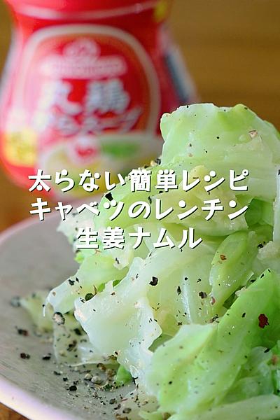 誰でも味が決まる【キャベツのレンチン生姜ナムル】