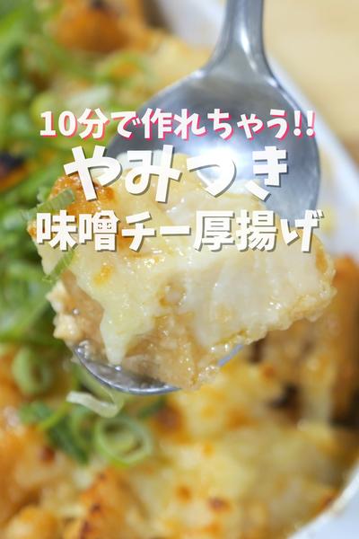 １０分で作れて旨すぎる😋やみつき味噌チー厚揚げ