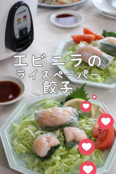 ＼大同電鍋レシピ／エビとニラのライスペーパー餃子