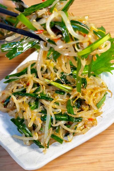 低カロリーで激ウマ！ニラともやしのピリ辛ナムル🤤