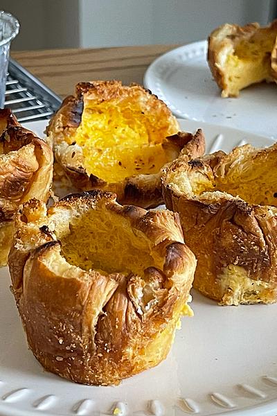 クロワッサンでエッグタルト作り方！