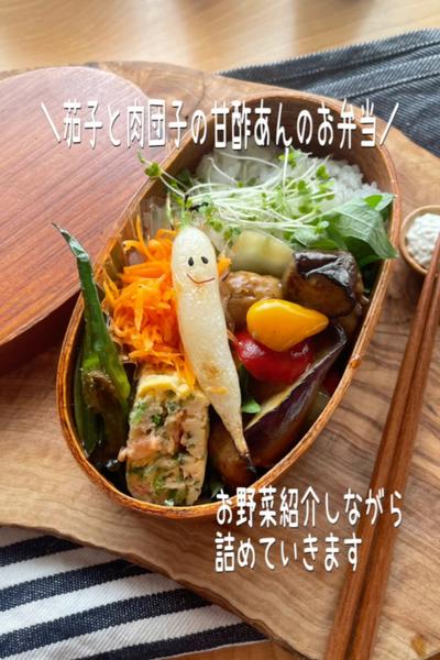 茄子と肉団子の甘酢あんのお弁当✿︎お野菜紹介